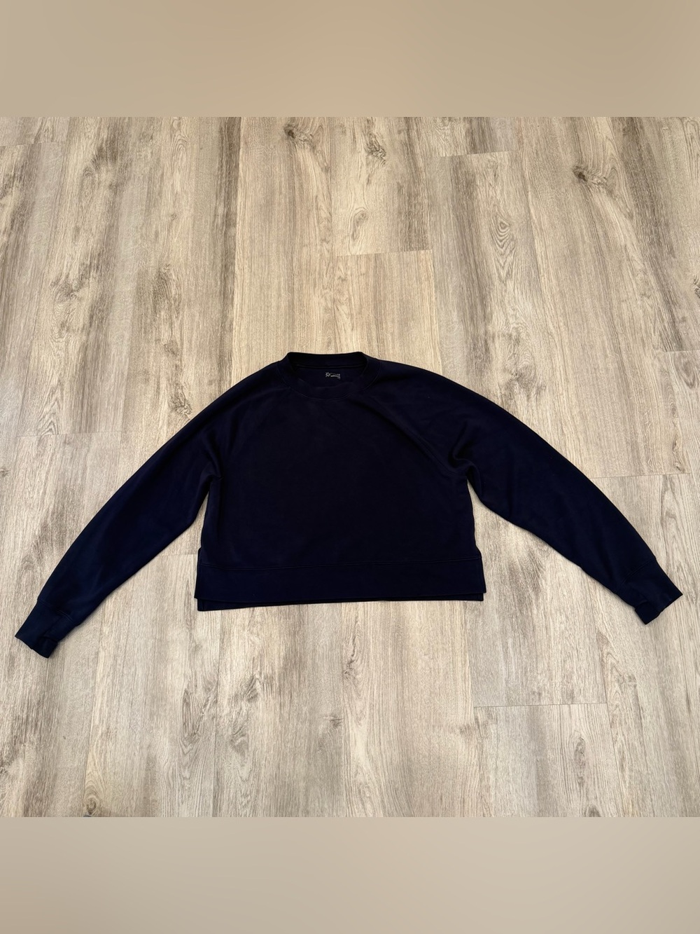 Offline by Aerie Navy Blue Cropped Crewneck Sweatshirt Size Small
